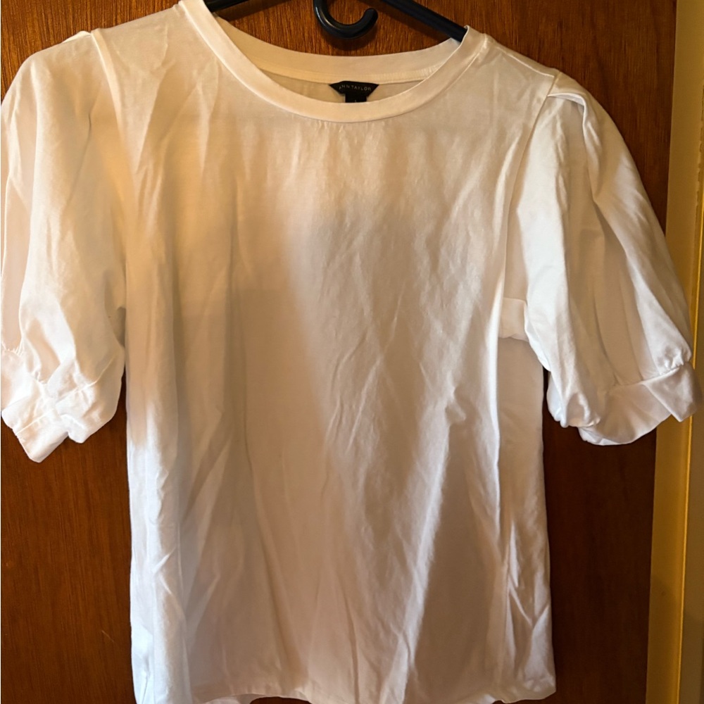 Ann Taylor White Short Sleeve Top